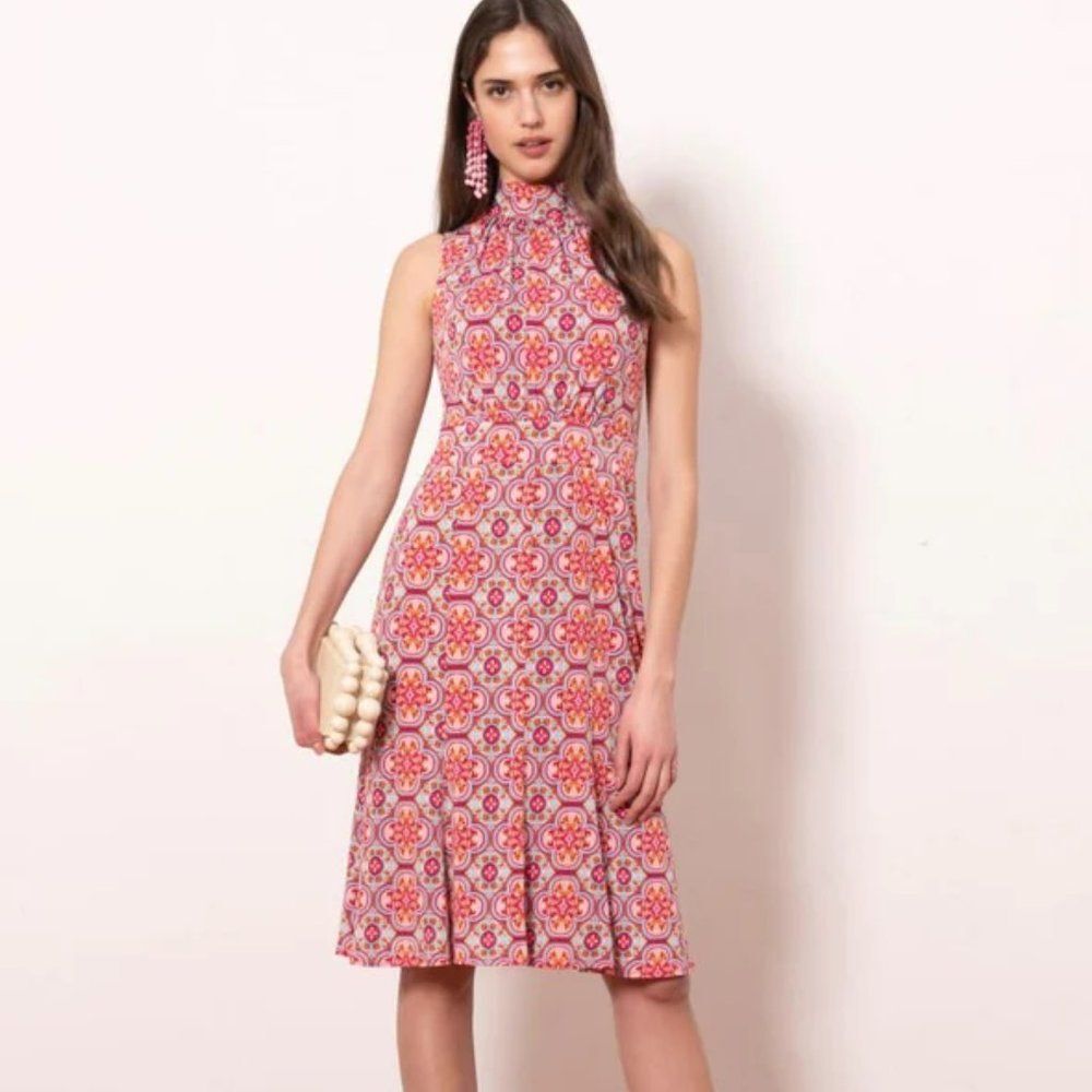 NEW Donna Morgan Lolita Morroccan print Halter Jersey A line dress NWT Size 10